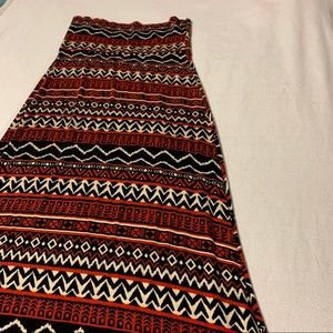 Tribal print maxi skirt